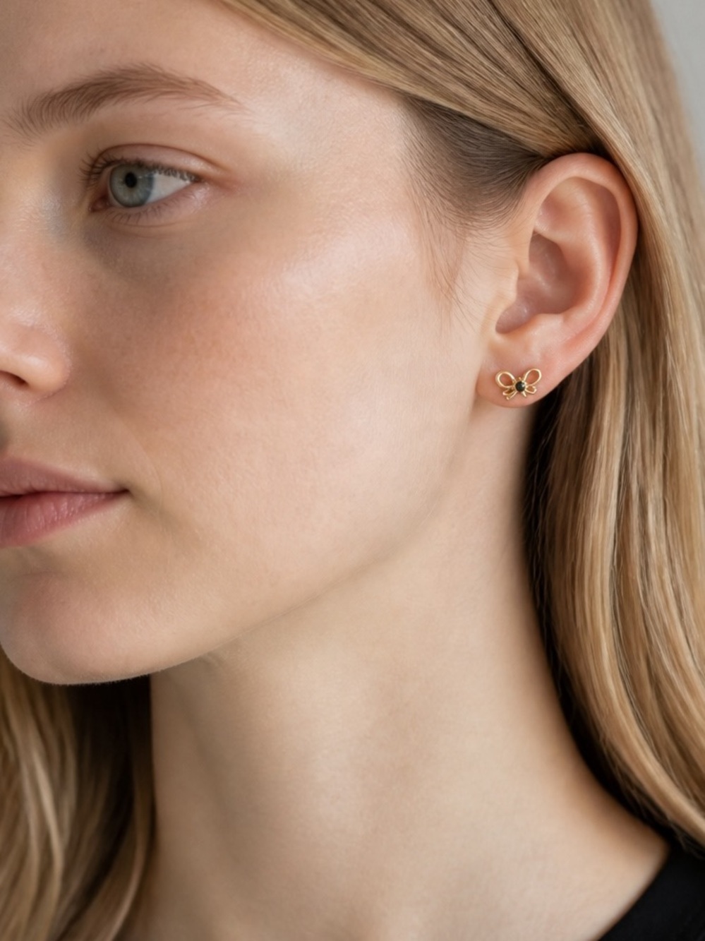 Delicate Gold Butterfly Stud Earrings for Women